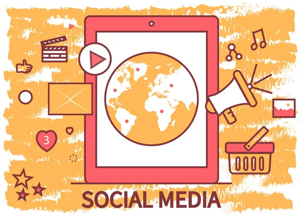 Social Media Modello Agenzia Business Marketing Digitale Vendita Business Promo — Vettoriale Stock
