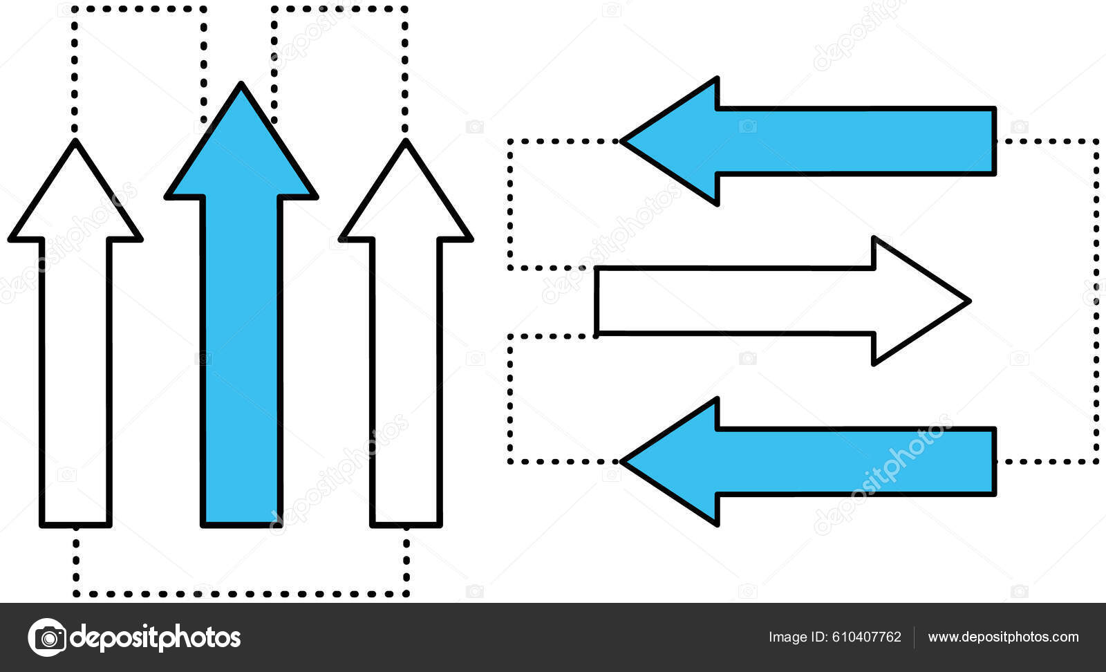 Retning Pil Koncept Tre Venstre Højre Pile Data Modtager Digitale  Stockvektor af ©robuart 610407762, image size:1600x972