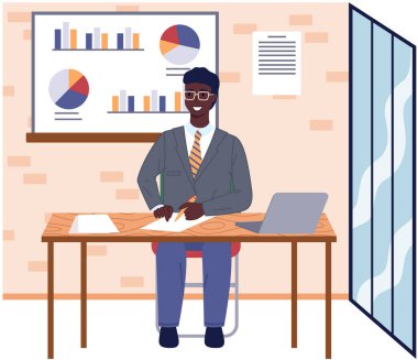 Analitik bilgi ve geliştirme istatistikleri. Web analiz ölçümü, ürün test teknolojisi. Adam gösterge panelinin optimizasyonunu, dijital raporunu analiz ediyor. Diyagramda istatistiksel göstergeler ve veriler