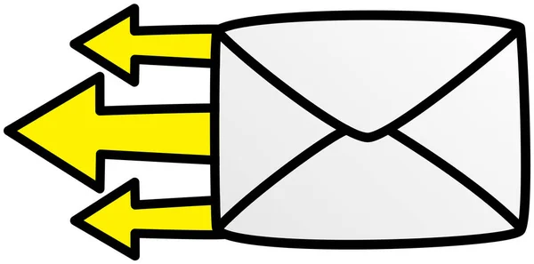 Umschlag Mit Pfeilsymbol Mailing Kommunikation Mail Konzept Briefumschlag Als Symbol — Stockvektor