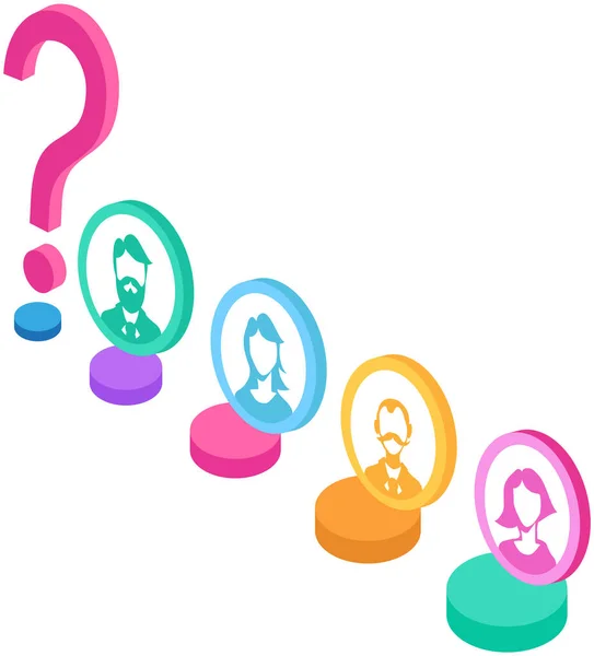 Search Person Profile Social Network Avatar Profile Question Mark Who — Stock Vector