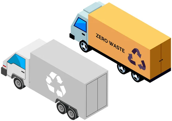 Truck Lorry Icon Recycle Sign Delivery Logistics Concept Wagon Trailer — Stock Vector