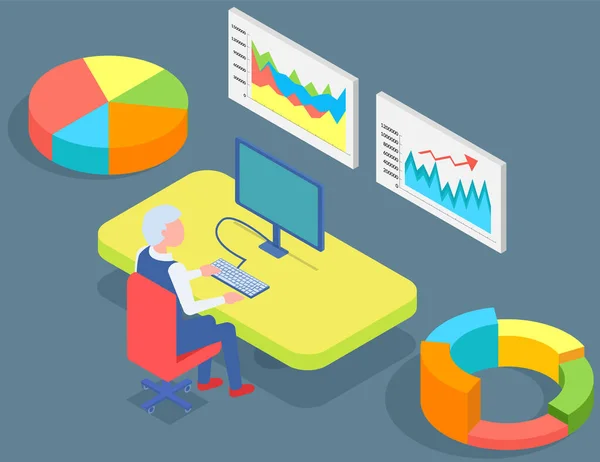 Informacje Analityczne Statystyki Rozwoju Pomiar Analizy Sieci Technologia Testowania Produktów — Wektor stockowy
