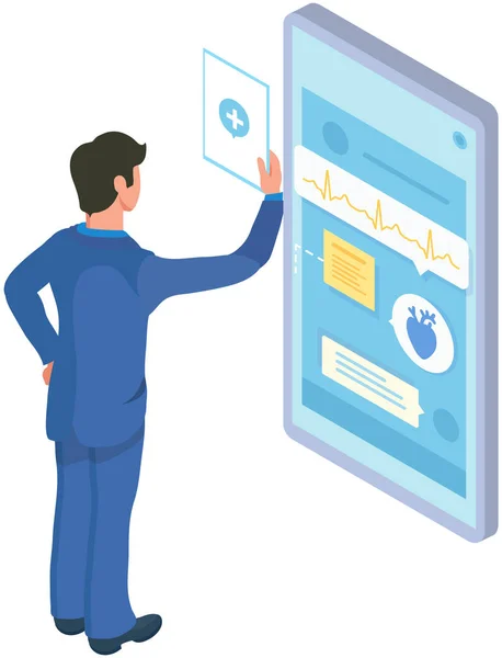 Leczenie Online Diagnostyka Recepta Aptekę Aplikacja Mobilna Konsultacji Lekarzem Diagnozy — Wektor stockowy