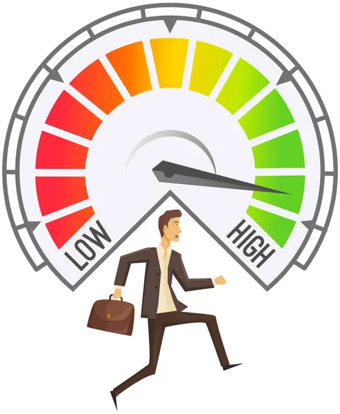 Busy Overworked Sad Man Hurry Running Late Work Stressful Work — Stock Vector