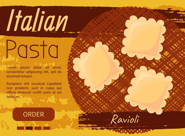 Banner Café Cozinha Nacional Italiana Design Para Anúncio Loja Menu — Vetor de Stock