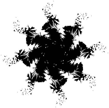 Fırça darbeleri sekiz köşeli yıldız ve modern tekstil kumaş şeklinde kusursuz desen çizgileri oluşturur. Fırça darbesi, leke ya da leke ile rastgele kağıt baskısı. El resmi siyah-beyaz biçiminde soyut