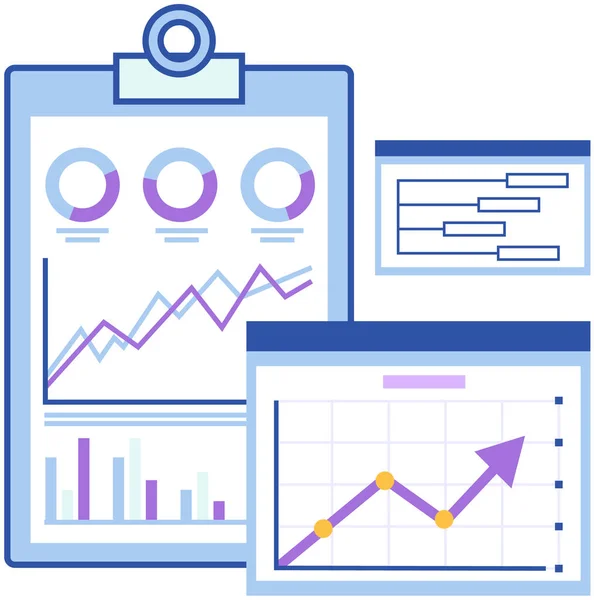 Datenanalyse Erforscht Statistiken Konzept Strategie Geschäftsentwicklung Ergebnisse Der Statistischen Unternehmensforschung — Stockvektor