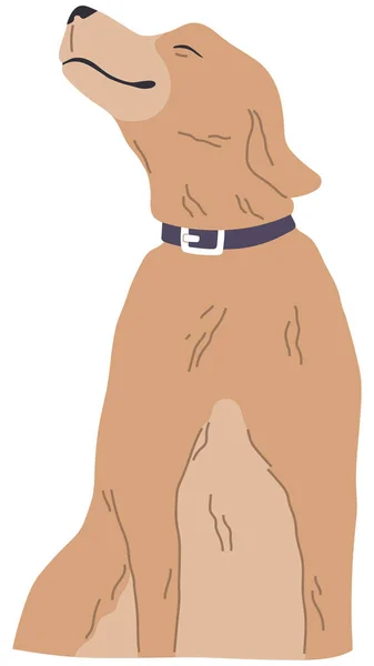 Lindo Perro Dibujos Animados Con Piel Jengibre Sentado Sonriendo Shorthair — Vector de stock