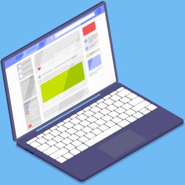 Küresel ağ bağlantısı kavramı. İnternet iletişimi. Uluslararası etkileşim, kablosuz bağlantı. Sosyal ağda web sayfası açık bilgisayar. Sosyal medya hesabı, ekranda kullanıcı profili