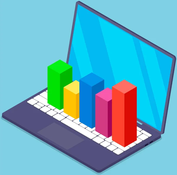 Economie Strategie Analyse Van Verkoop Statistische Groei Met Staafdiagram Concept — Stockvector