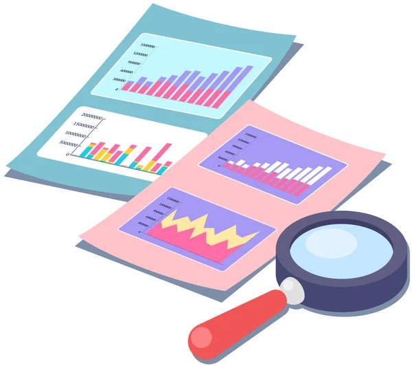 Finanzbuchhaltung Und Arbeit Mit Statistikkonzept Geschäftsprozessdiagramm Dokument Mit Bericht Datenanalyse — Stockvektor