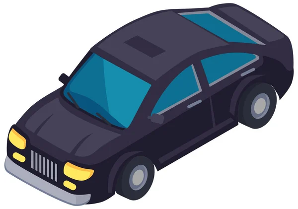 Czarny Samochód Rodzinny Jazdy Drogach Transport Dla Podróżujących Wycieczki Mieście — Wektor stockowy