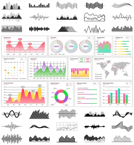 Modèle Vectoriel Diagramme Infographique Conception Graphique Courbe Statistique Annuelle Diagrammes — Image vectorielle