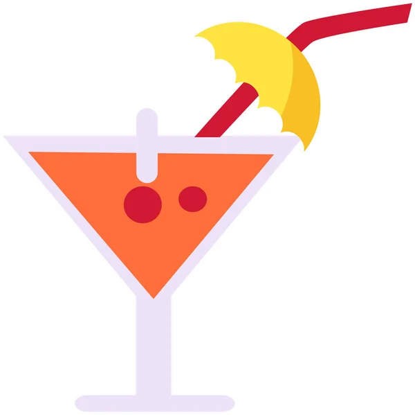 Zomer Drankje Cocktail Party Martini Glas Tropische Alcoholische Limonade Met — Stockvector