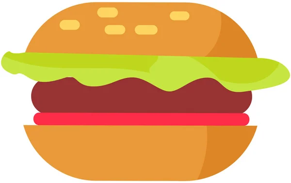 Hamburger Pour Menu Restauration Rapide Design Cheeseburger Avec Salade Boeuf — Image vectorielle