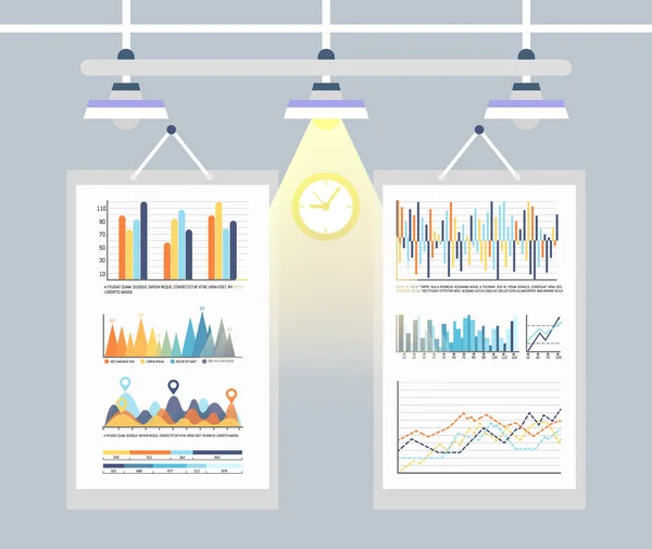 Infographie Infographies Business Charts Set Vector Information Analyse Des Données — Image vectorielle
