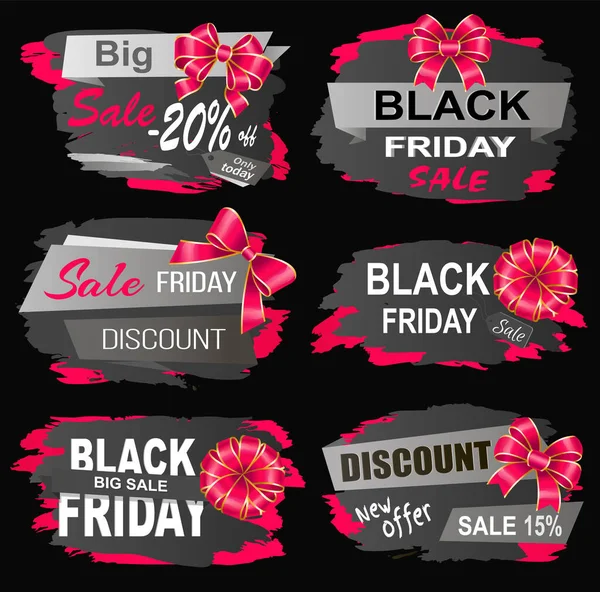 Black Friday Sale Big Discounts Shops Best Offer Shopping Dark — Stock Vector