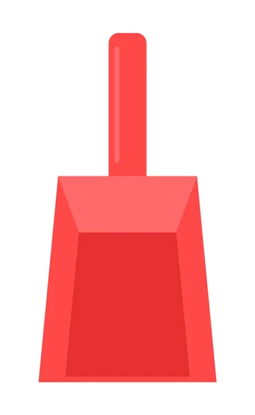 Tecknad Röd Plast Stekpanna Skarp Form Sopa Bort Skräp Gör — Stock vektor