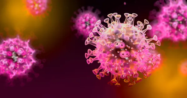 Illustration Som Visar Coronavirus Blå Bakgrund — Stockfoto