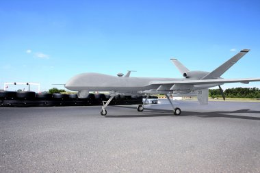 Predator comabt drone on ground clipart
