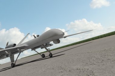 Military combat drone on ground clipart