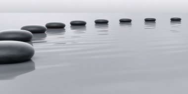 Row of stones leading to the horizont clipart