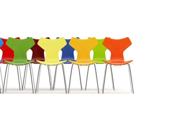 Καρέκλες με χρώμα έννοια — Φωτογραφία Αρχείου