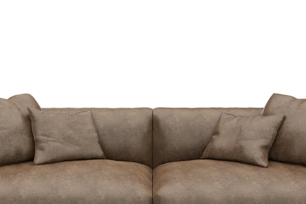 Sofa made of worn leather closeup — Stock Photo, Image