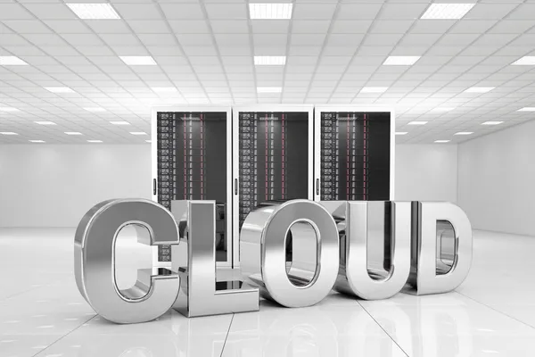 Data Center with chrome cloud — Stock Photo, Image