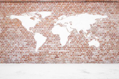 Kırmızı brickwall toprak sıva ile