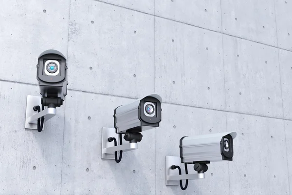 Security camera's met copyspace rechtsboven — Stockfoto