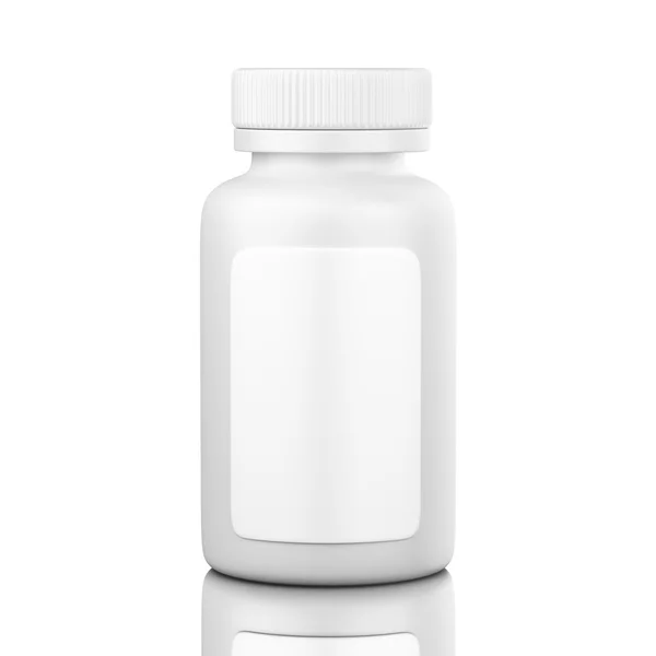White Pillbox with label — Stock Photo, Image