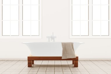 retangle windows ile banyo