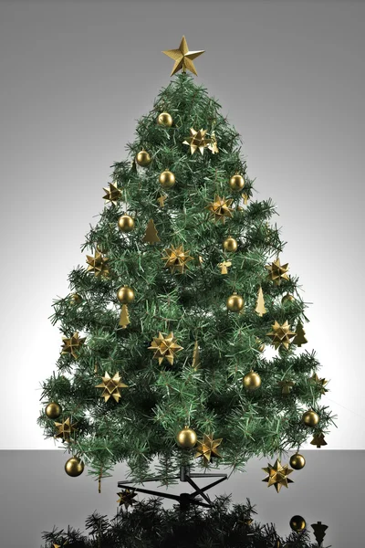 Christmas tree with grey stage — Stock Photo, Image