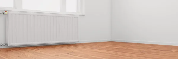 Radiator in empty room — Stock Photo, Image