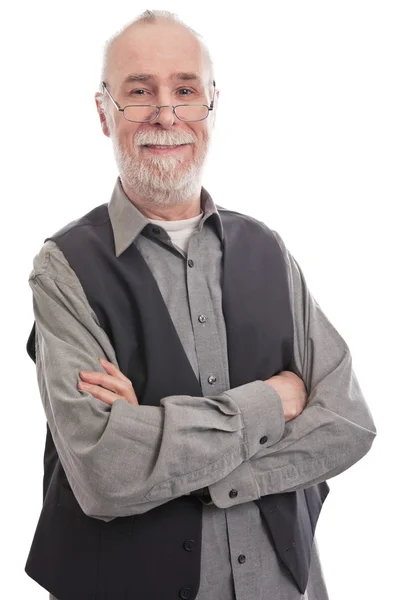 Senior with arms crossed — Stock Photo, Image