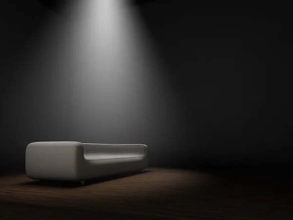 Sofá no quarto escuro — Fotografia de Stock