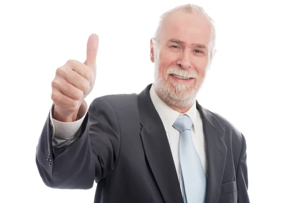 Senior with thumb up — Stock Photo, Image