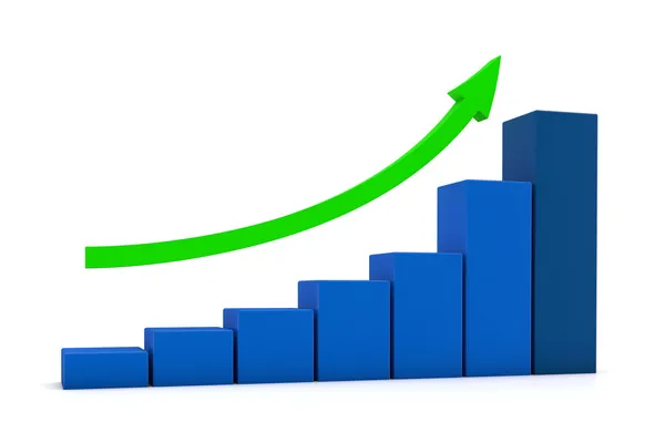 Diagramm s rostoucí šipka Stock Fotografie