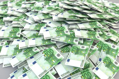 100 Euro para yığını