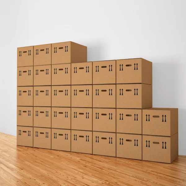 Cajas de cartón apiladas — Foto de Stock