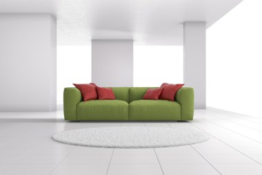 parlak oda portre yeşil kanepe