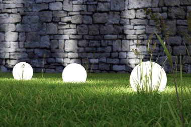 Glowing light in the grass clipart