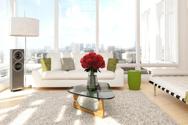 Gül ile kentsel çatı