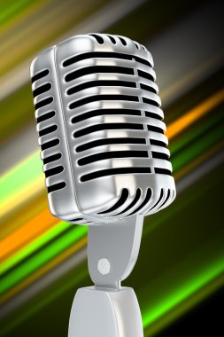 Vintage mikrofon ile bulanık arka plan