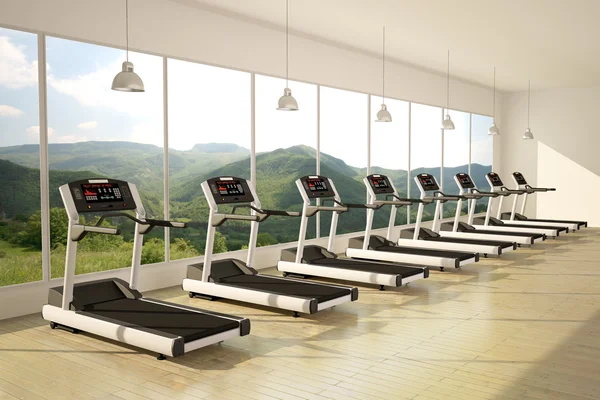 Gym with windows — Stock Photo, Image