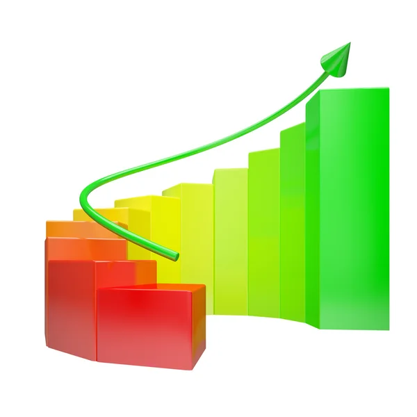 Diagrama colorido con flecha — Foto de Stock