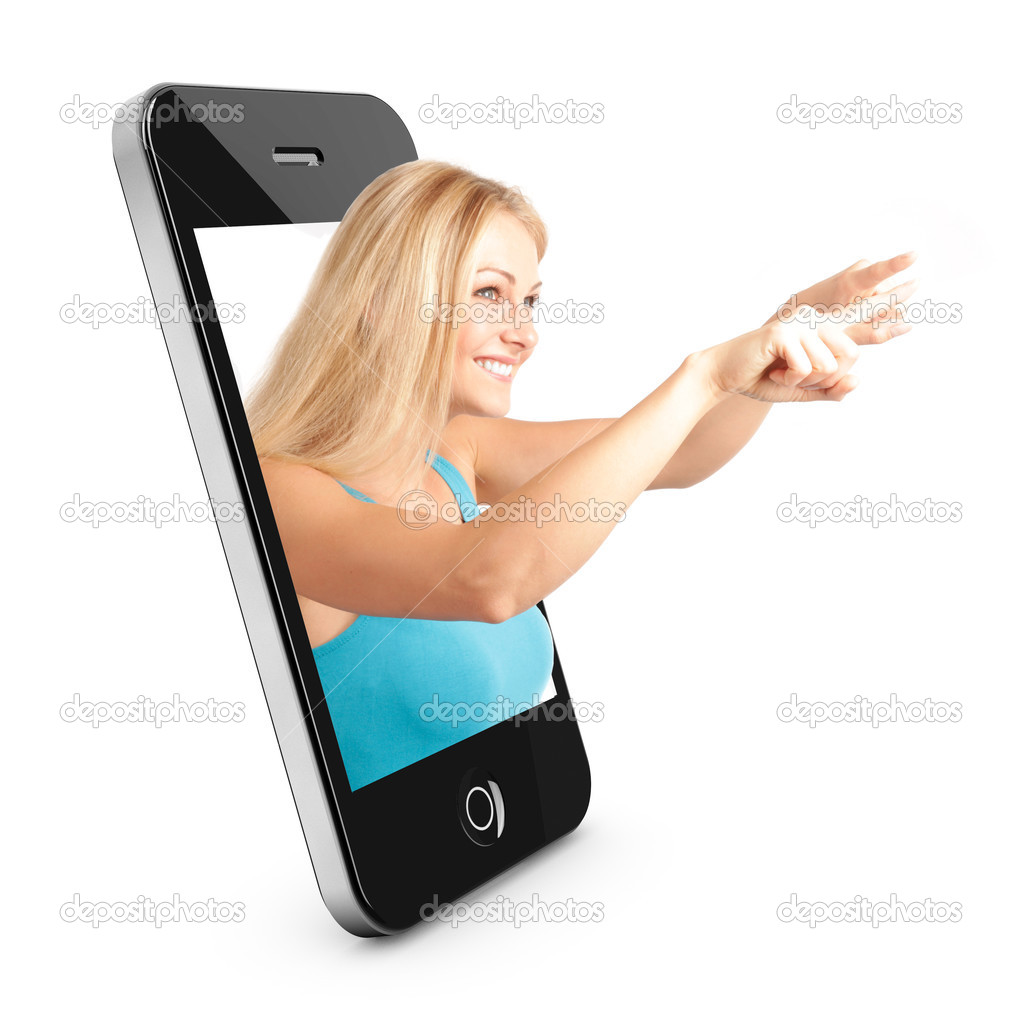 Smart phone Concept With Beautiful Woman