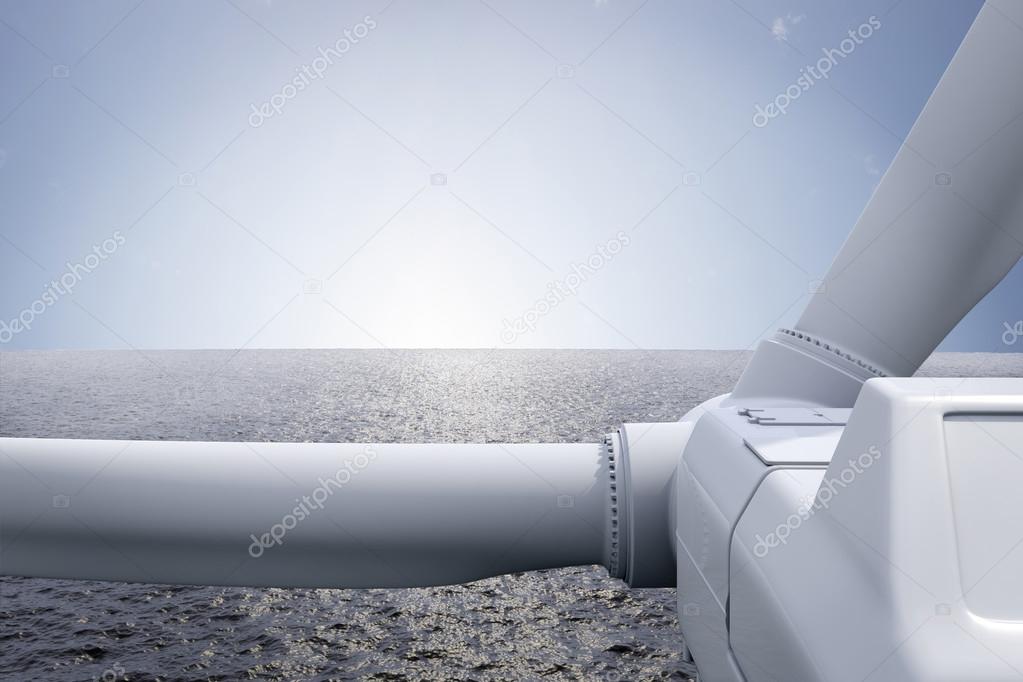 Windpark with ocean